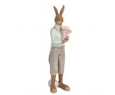 Clayre & Eef 6pr0509 decorativa Decoración figura Conejo Pascua Conejo Ramo aprox. 8 X 8 X 25 CM