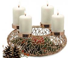 Edzard ed7902 decorativa Decoración corona de Adviento corona de Adviento candelabro kupferfarbig aprox. 34 cm de diámetro
