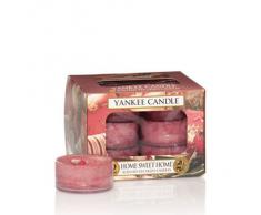 Yankee Candle 14197E - Hogar, dulce hogar Velas de Té Aromáticas Paquete de 12 unidades color Rojo