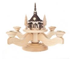 DREGENO Seiffen 201/083 – Candelabro de Adviento, madera, natural, 26 x 22,5 x 26 cm