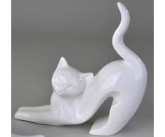 Formano Figura decorativa (pieza gato de cerámica en color blanco derecha cola de 27 cm