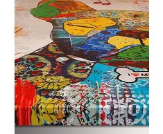 Arte Dal mondo AS362X1 de acrílico en forma de perro de la pintura de la lona de decorado a mano