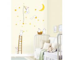Ambiance-Live - Vinilo adhesivo decorativo para pared , Conejos y estrellas
