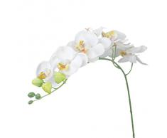 Artificial Orquídea Mariposa Flor Planta de Imitación Decoración del Hogar Boda Fiesta (Blanco)