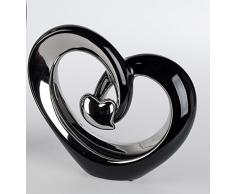 Escultura Moderna Figura decorativa Hecho de Cerámica negro/plata Ancho 27 cm