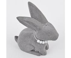 Conejo sentado Vintage Style Figura de madera gris Pascua mesa decoración, madera, gris, 18x12x5cm