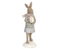 Clayre & Eef 6pr0524 Decoración Figura de decoración Pascua Conejo Mantel cesta Huevos aprox. 8 X 6 X 21 cm