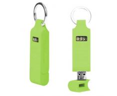 TOO LATE Memoria USB con llavero y reloj digital de 4 GB, color verde
