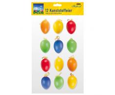 Idena 734 542 - Conjunto de 12 & # x153; huevos de Pascua de plástico para Multicolor Multicolor