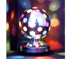 LÁMPARA DE DISCOTECA - Bola de discoteca multicolor - gira 360° - 20 cm de diámetro