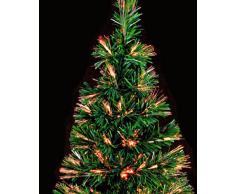 DECORACIÓN DE NAVIDAD: Árbol de Navidad artificial luminoso de fibra óptica con macetero incluido - Las luces cambian de color - 120 cm de alto