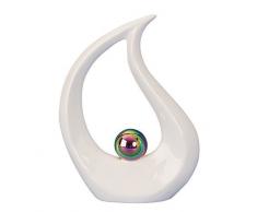 Escultura Moderna Figura decorativa de cerámica blanco/multicolor Altura 25,5 cm ancho 19 cm