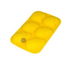 Molde de silicona con forma de huevos de Pascua para pasteles, magdalenas, crema - relleno, 6 formas detalladas de huevos de Pascua, diferentes motivos de Pascua - color: Naranja