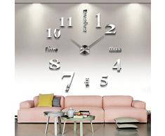 Reloj pared 3D grandes bricolaje moderna para decoración del hogar oficina
