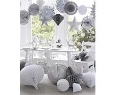 Talking Tables de Navidad de copo de nieve ventilador decoración plateado/blanco/gris x 3