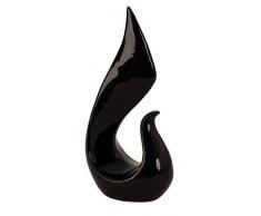 De estilo moderno de la escultura figura decorativa de cerámica con diseño de colour negro brillante con altura de 31,5 cm