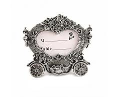 Vagón Boda Vintage Tarjeta De Lugar Marco De Soporte, 3D Estilo Imagen Decoración - Plateado, 1unidad