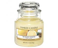 Yankee Candle Classic Housewarmer Pequeña, Sicilian Lemon, Vela Perfumada, Ambiente Fragancia en Vaso / Jar, 1230637E