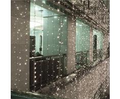 10M x 0.65M Con 320 LED cortina de luz / Luz de Navidad Navidad / Decoración / Navidad / hada / partido / festival / Novedad Luz de Navidad al aire libre de hadas cadena boda cortina de luz 8 modos para la opción 220V (Blanco)