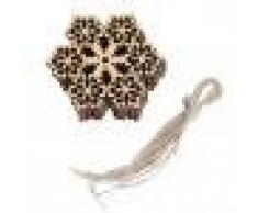 10pcs Copo De Nieve Hexagonal Redonda De Madera Navidad Adorno Decoracion Del arbol W. Cuerda
