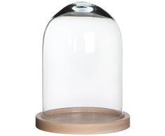 Adornos de Navidad mica, 242311-T Hella campana de cristal en colour cromado madera