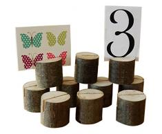 hihoddy soporte 10 unidades soportes para números de mesa para boda lugar de mesa tarjeta foto Clip de mensaje de madera para el hogar decoraciones de fiesta