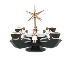 DREGENO Seiffen 201/050/5E – Candelabro de Adviento, madera, color verde oscuro, 19 x 19 x 19 cm