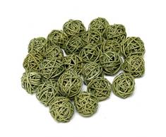 72 ratán bolas de color verde 3 cm, en bolsa de bajo precio/TOP