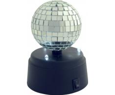 Olympia DSB 01 - Bola de discoteca para mesa o pared (3 ledes, 3 pilas AA no incluidas, con interruptor, 12 x 10 x 10 cm), color negro