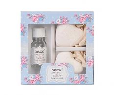 DISOK - Difusor Ambientador + Corazón En Caja Floral 20 Ml - Detalles Originales Bodas