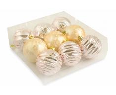 Galileo Casa 2411644 Juego 9 bolas decorativas de Navidad, PVC, dorado, 23 x 23 x 8 cm