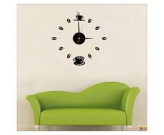 Ularma Mini reloj de pared bricolaje café Casual 3D Sticker diseño Home Decor