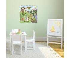 Happy Spaces Liza Lewis - Póster infantil de tela, 54 x 54 x 2 cm, diseño de caballeros medievales y dragones