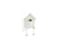Brandani 55813 - Reloj de cuco blanco y beige con corazón, patrón Provence Margherita