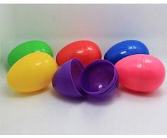 Leisial 6pcs Huevos de Colores Plástico Juguetes de Pascua DIY Crafts Kid Juguetes Dulces Ofrecer Divertidos Regalos de Fiestas para Infantiles