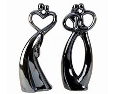 Escultura Moderna Decorativa Figura Hecha De Cerámica Perla Azul Altura 30 cm