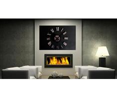 Malloom DIY lujo números romanos reloj de pared 3D gran tamaño decoración del hogar (plata)
