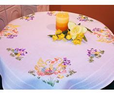 Duftin Sarah 01280-AZ05 - Kit de punto raso para camino de mesa, algodón, 40 x 100 cm, diseño de pascua