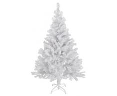 Spetebo - Árbol de Navidad artificial (150cm, con soporte de metal), color blanco