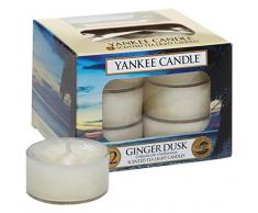 Yankee Candle Vela, Ginger Dusk, Vela Perfumada, Lamparilla, Paquete de 12 Unidades, Vela de Té, 1315098E