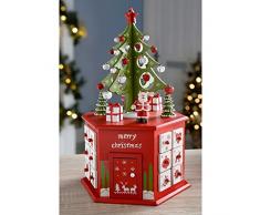 WeRChristmas – Árbol Calendario De Adviento Torre Decoración de Navidad, rojo, 36 cm