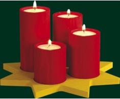 Corona de adviento Richard Glässer 4 vela pilares en una estrella con las velas de té
