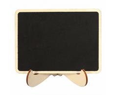sansido 10 Mini pizarra de madera pizarra rectangular de 4 x 3 cm con números de mesa de fiesta de boda soporte lugar tarjeta Favor etiqueta planta marcador para mesa de postre decoración de boda