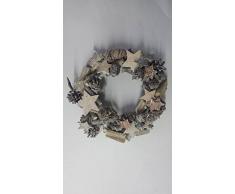 Precioso Corona de Adviento en madera natural 22 cm