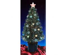 ÁRBOL DE NAVIDAD ÓPTICO DE FIBRA VERDE 2FT CON ESTRELLAS Y ADORNOS