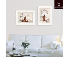 Eurographics H-M-CA4106D Vintage Style - Cuadro con marco blanco de madera (36 x 46 cm), diseño de jarrones