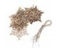 10pcs Hexagono Aguda Copo Madera Navidad Adorno Decoracion Del arbol W. Cuerda