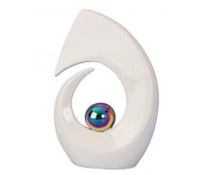 Escultura Moderna Figura decorativa de cerámica blanco/multicolor Altura 23,5 cm ancho 16,5 cm