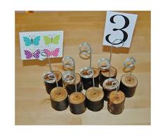 BESTOMZ 6pcs Memo Base madera foto soporte papel Nota Clip boda lugar nombre tarjeta tarjeteros