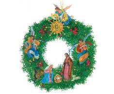 Caspari - Calendario de Adviento, diseño de belén en corona